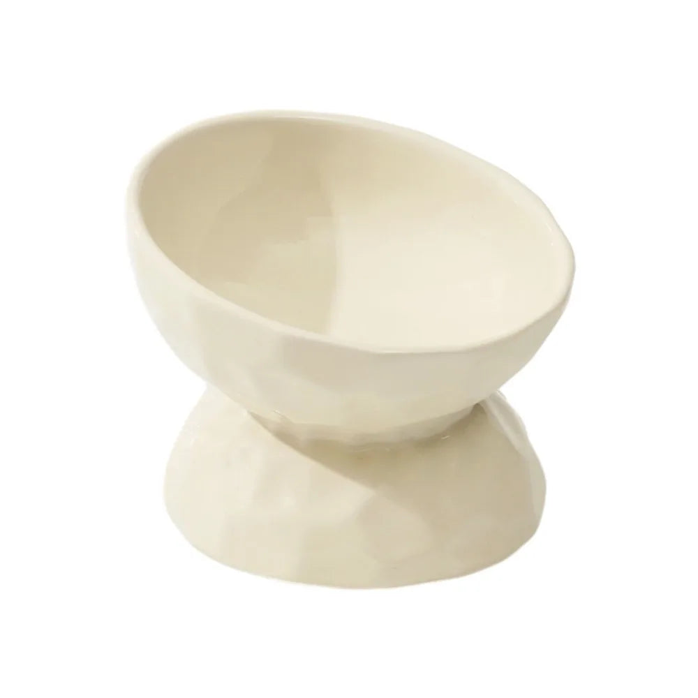 Ceramic Pet Bowl – Non-Slip Slanted & Flat Feeder for Cats & Dogs