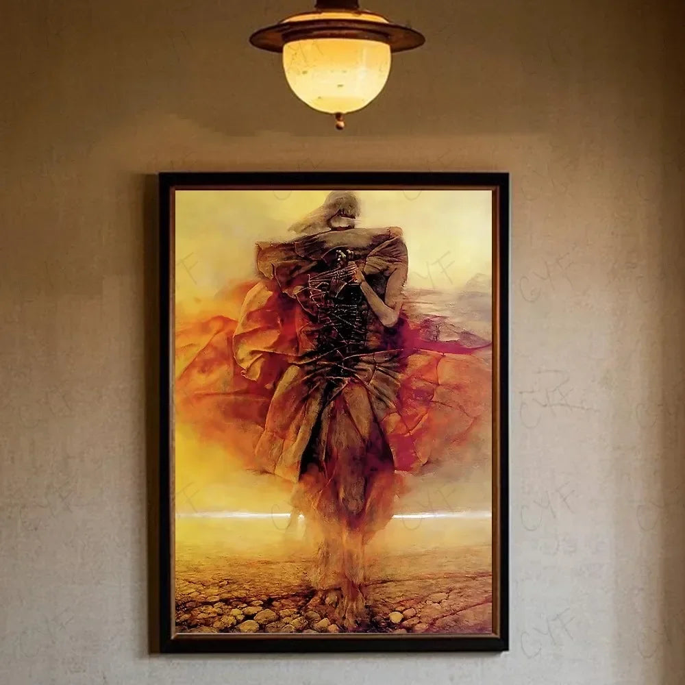 Famous Surrealism Artworks By Zdzislaw Beksinski Poster HD Art Prints for Home Living Room Bedroom Bar Aesthetic Wall Decor Peaceful Pleasures Health and Wellness