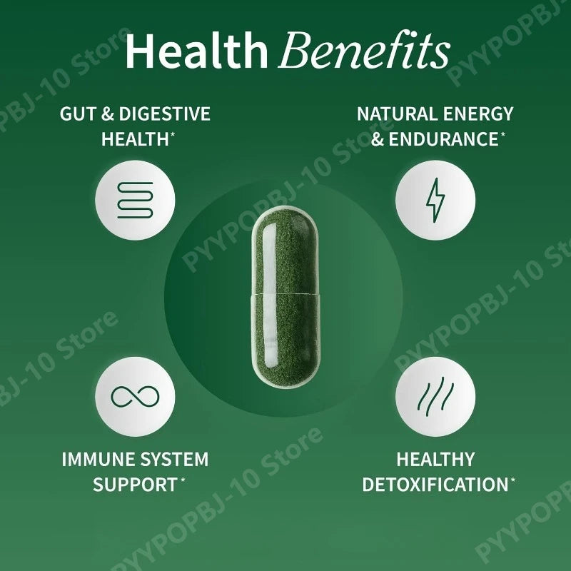 Organic Spirulina Capsules – Blue Green Algae Superfood 120ct