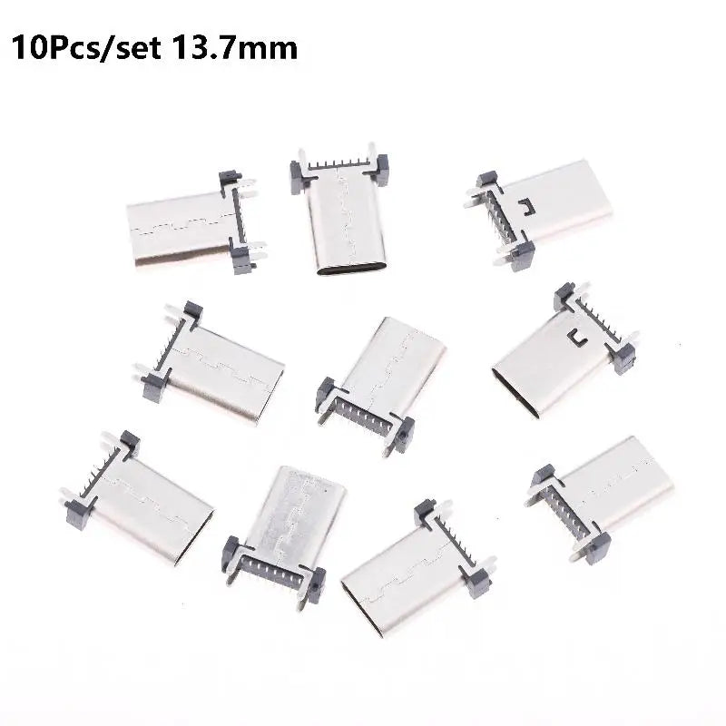 10pcs/set Type C Female Socket 16Pin 180 Degree USB Connector Easy Soldering For Smartphone Motherboards Replacement Parts Peaceful Pleasures Health and Wellness A6