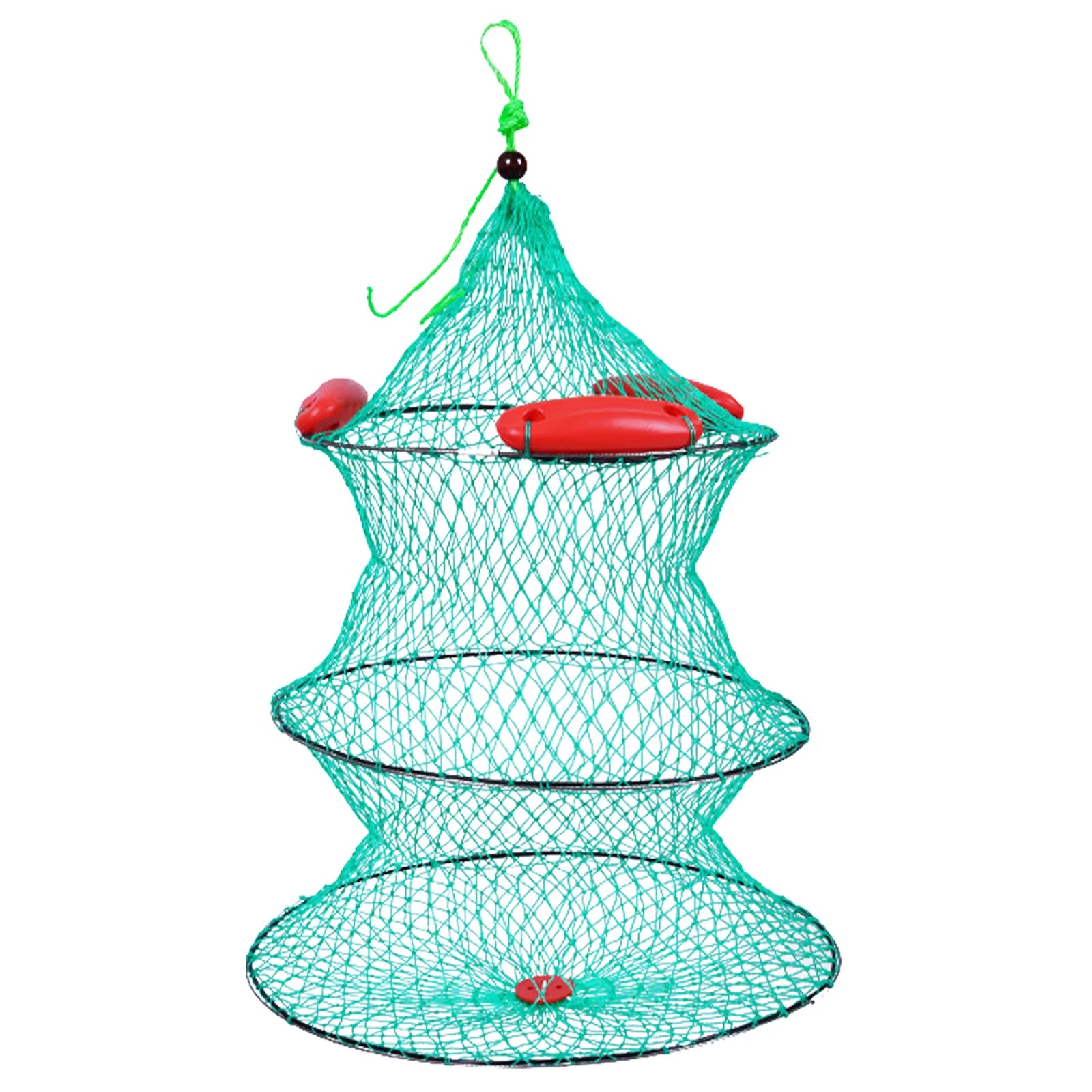 Collapsible Floating Fish Basket Multi Floating Ball Fishing Net Bag for Live Caught Fish Peaceful Pleasures Health and Wellness 50
