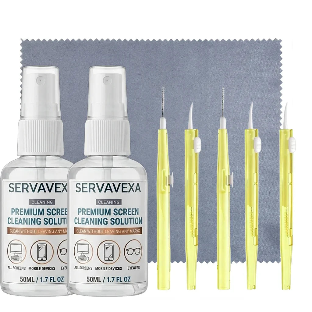 7-in-1 Screen Cleaner Kit – Spray, Brushes & Microfiber Cloth