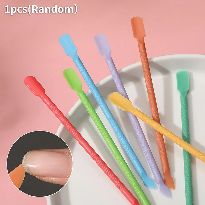 1pcs ABS Cuticle Pusher Double-ended Dead Skin Push Remover For Nail Art Cleaner Manicure Pedicure Care Tools Peaceful Pleasures Health and Wellness