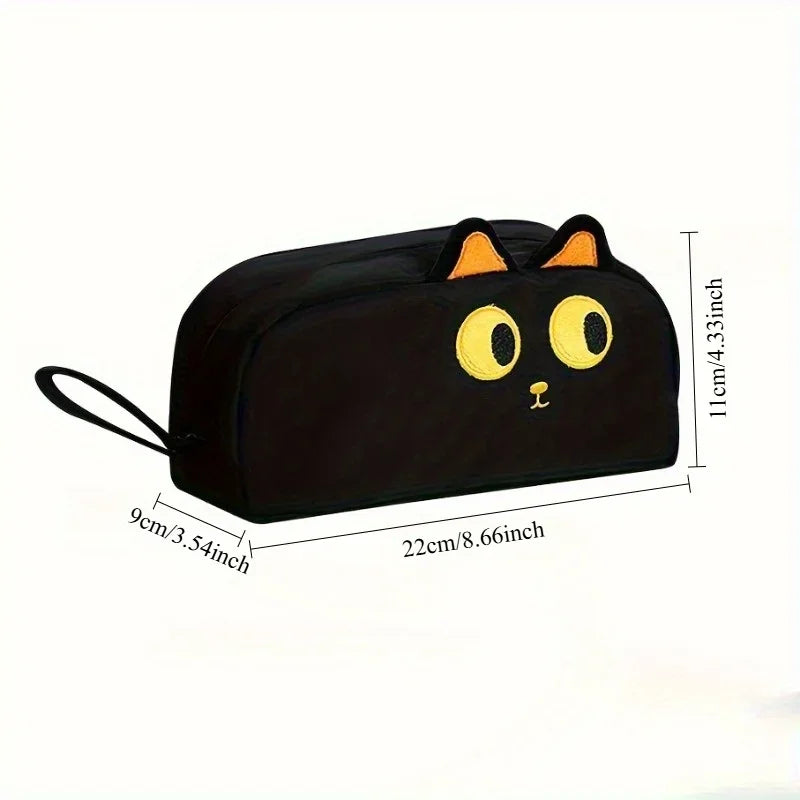 3D Black Cat Pencil Case | Large Capacity Paw Print Gift