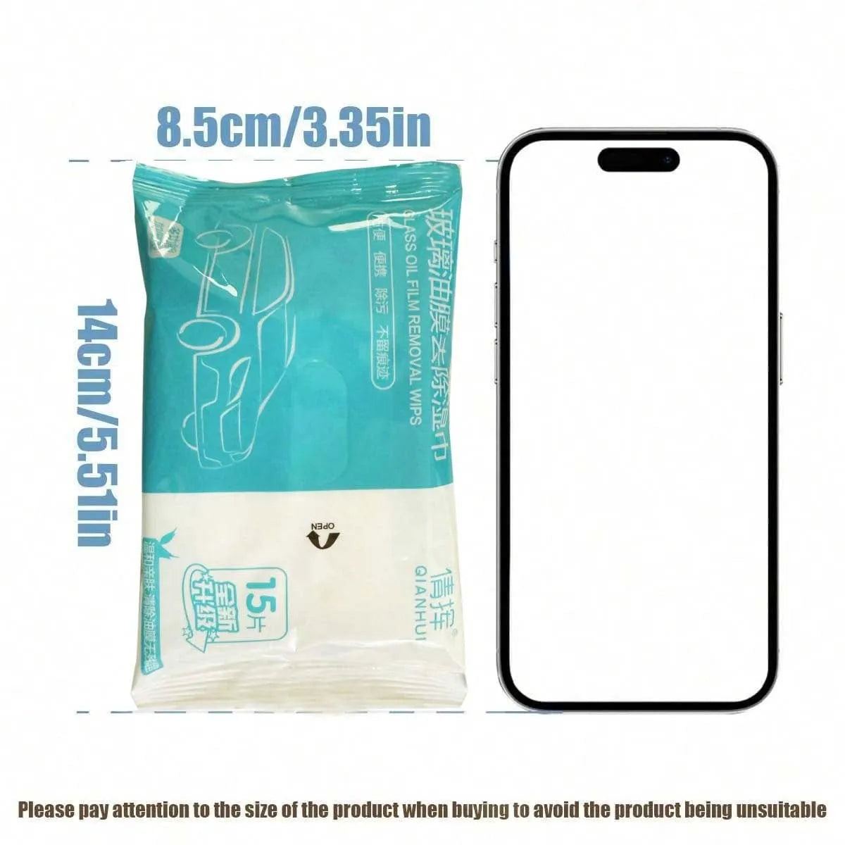 Car Glass Oil Film Removal Wipes – 3pcs Windshield Cleaner