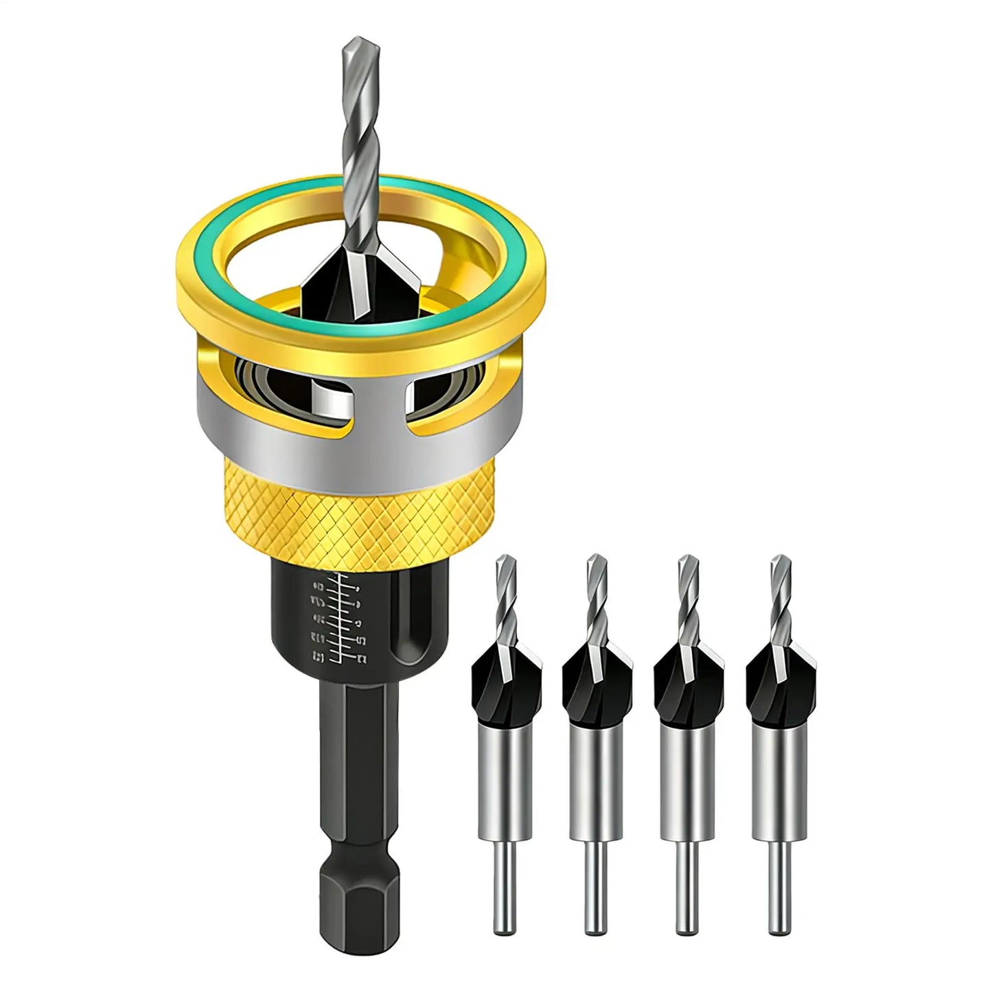Countersink Drill Bit Adjustable Socket Chuck Attachment Countersink Drill Bits for Cabinet Furniture Construction Home Peaceful Pleasures Health and Wellness