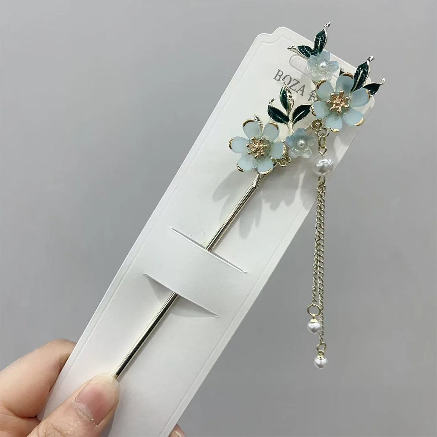 Chinese Style Hair Stick with Flower Decor Retro Floral Design Headwear with Tassel for Friends Girlfriend Wife Novel Gift Peaceful Pleasures Health and Wellness