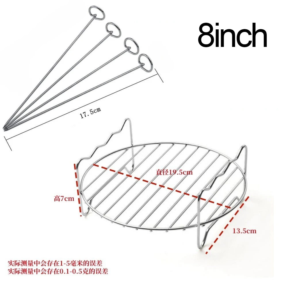 Stainless Steel Steamer Rack & Cooking Grid – Air Fryer, Baking, BBQ & Steaming Rack | 18×19cm
