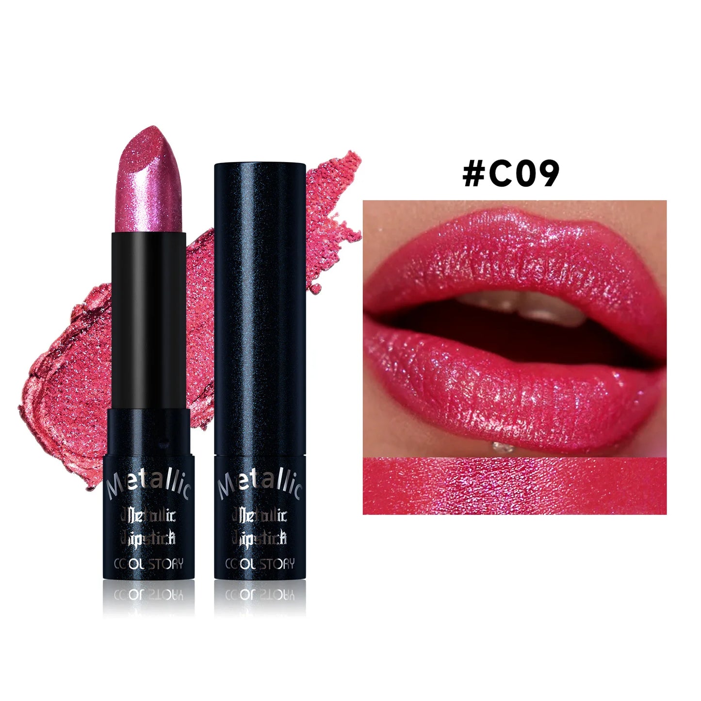 Metallic Glitter Velvet Lipstick – Waterproof Long-Lasting Shimmer