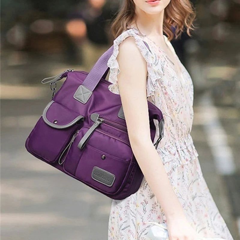 Tote Bag forLadies Fashion Nylon Waterproof Casual Shoulder Mummy Bag Large Capacity Messenger Bags Peaceful Pleasures Health and Wellness