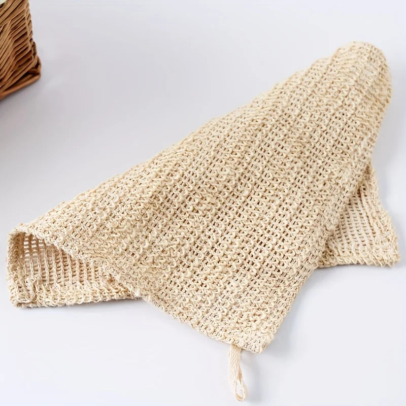 Cotton Linen Exfoliating Scrub Towel – Face & Body Bath Cloth