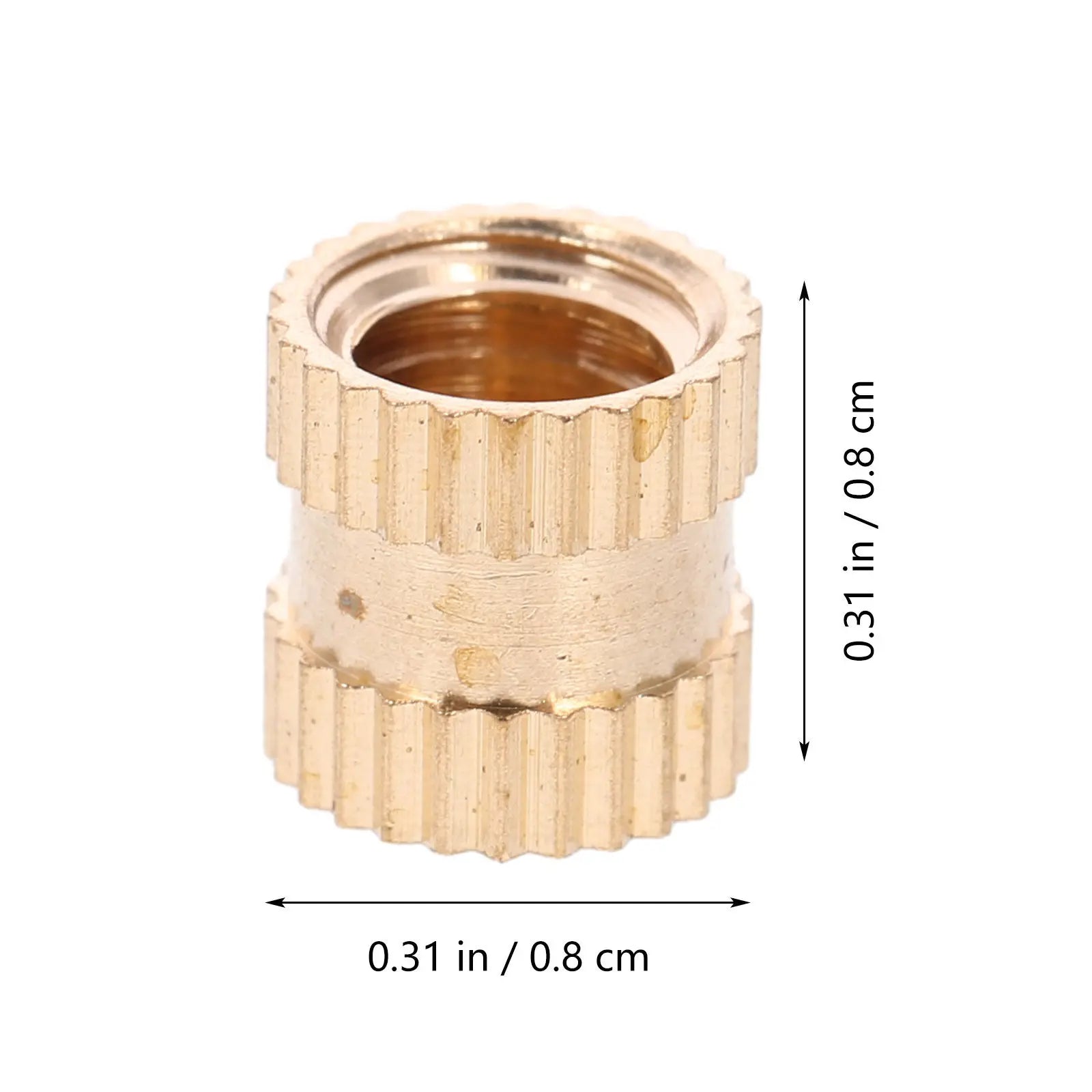 20Pcs Threaded Insert Heat Set Insert 8x8mm Brass Female Thread Embedment Nuts for Wood Plastic Injection Molding Replacement Peaceful Pleasures Health and Wellness