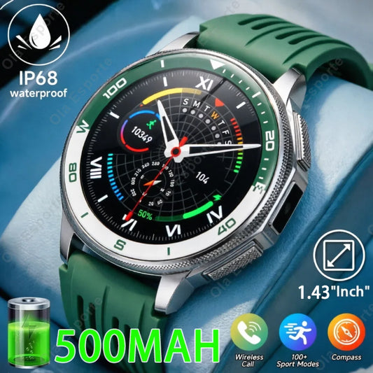 Smartwatch Military Men Flashlight Health Monitor Waterproof Heart Rate BT Call 100+Sports Mode Smart Watch For Android IOSHW12 Peaceful Pleasures Health and Wellness
