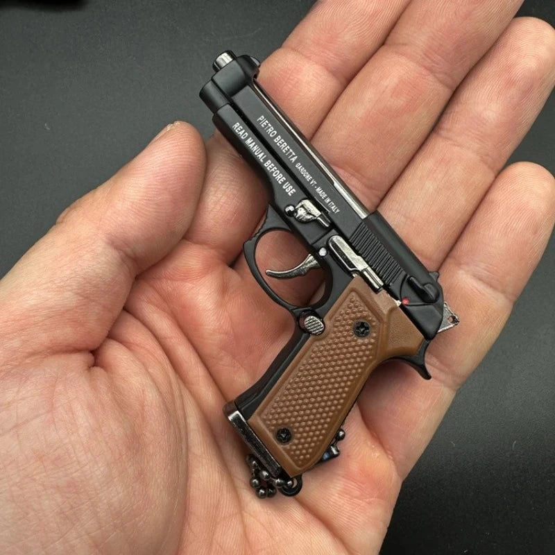 1:3 Scale Alloy Pistol Mini Toy Gun Model Metal Keychain For Adults Kids Christmas Gift Peaceful Pleasures Health and Wellness