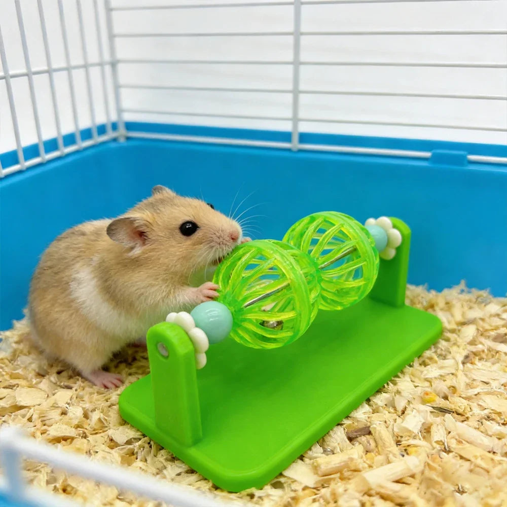 Hamster Rotating Bell Ball Toy | Cage Enrichment for Dwarf & Syrian Small Animal Toy Peaceful Pleasures Health and Wellness