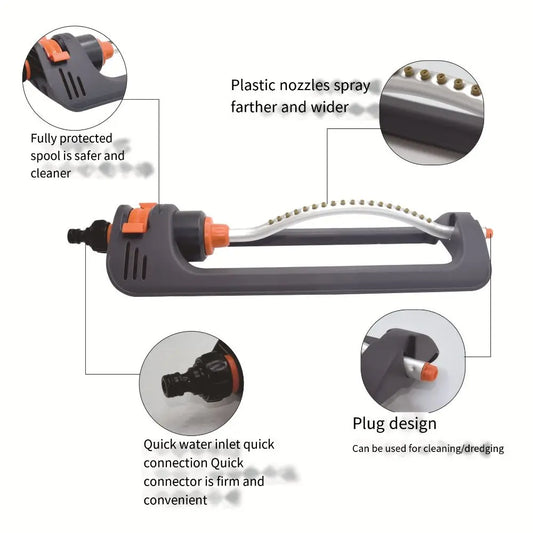 19-Nozzle Oscillating Lawn Sprinkler | Adjustable Aluminum Tube Oscillating Lawn Sprinkler Oasis Select
