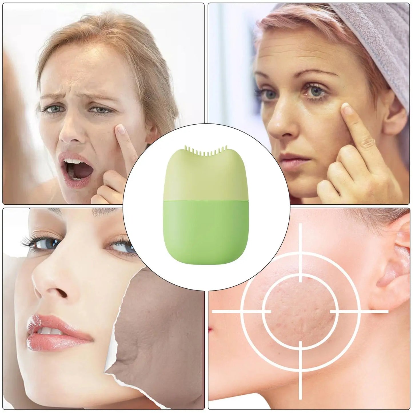 Silicone Ice Face Roller – Cooling Facial Massager & Depuffer