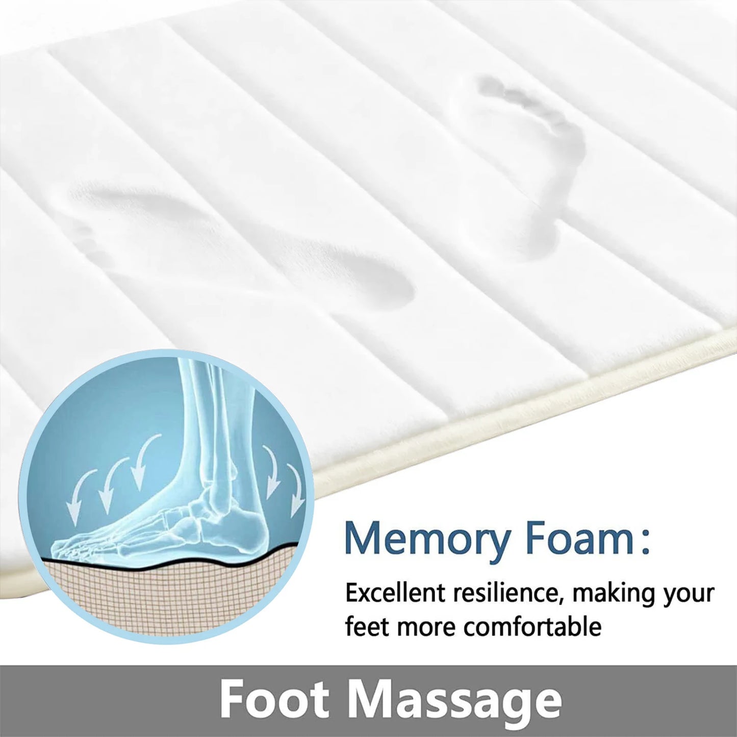 Memory Foam Bath Mat – Non-Slip Super Absorbent Bathroom Rug