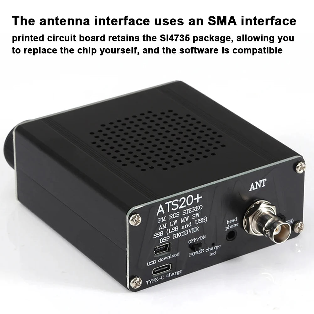 ATS-20+ SI4735 Full Waveband Radios Receiver Frequency Modulation AM (MW & SW) SSB (LSB & USB) Covering Commercial Radiobands Peaceful Pleasures Health and Wellness