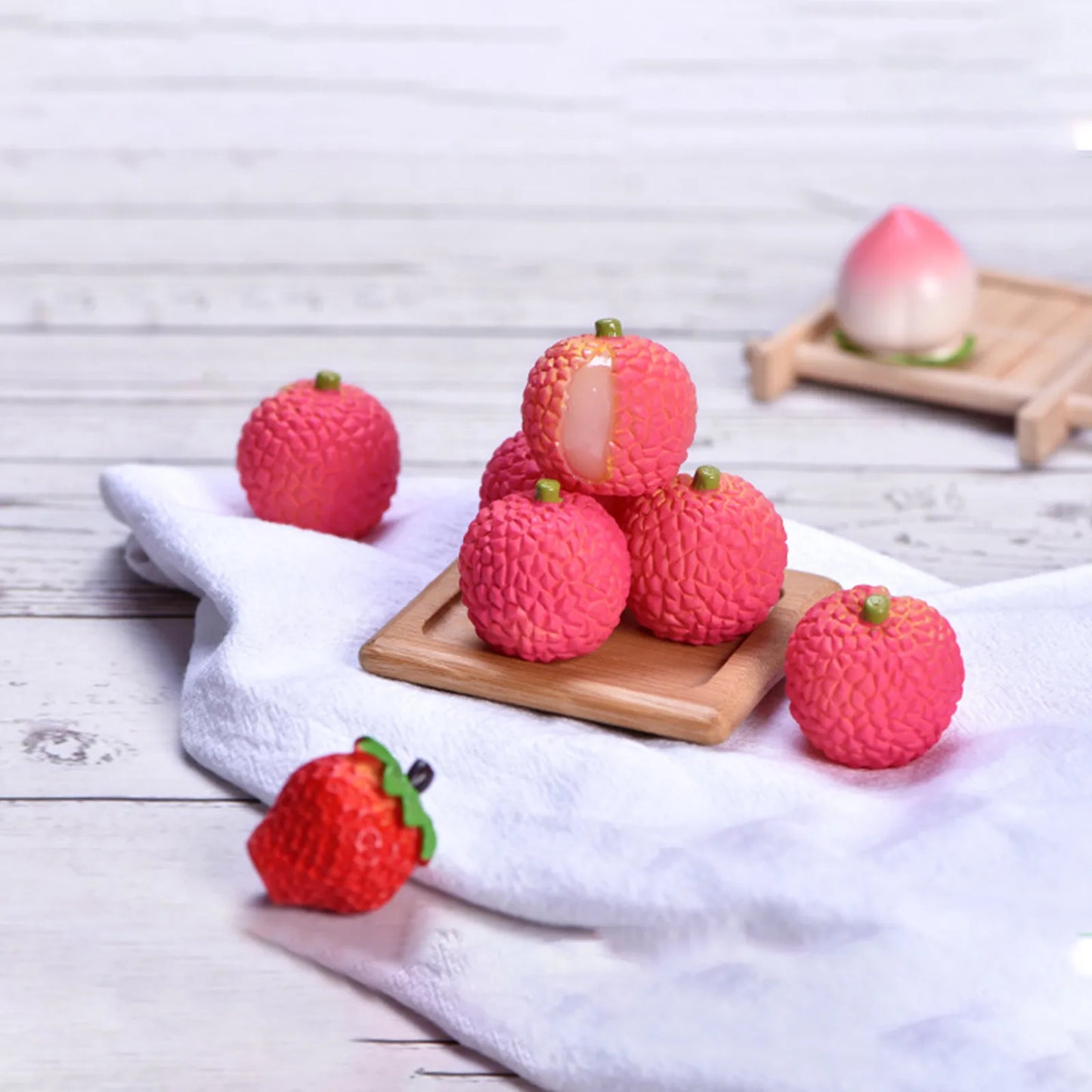 Miniature Fruit Figurines Resin Micro Landscape Desk Ornaments