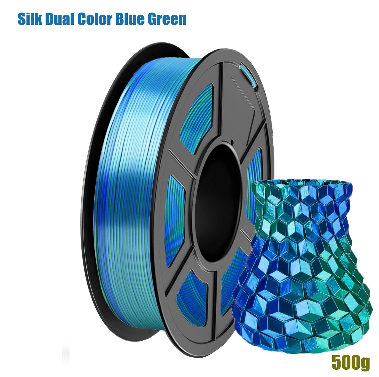 Silk Dual Color PLA Filament 1.75mm – 4 Spools | DINGSUN 3D