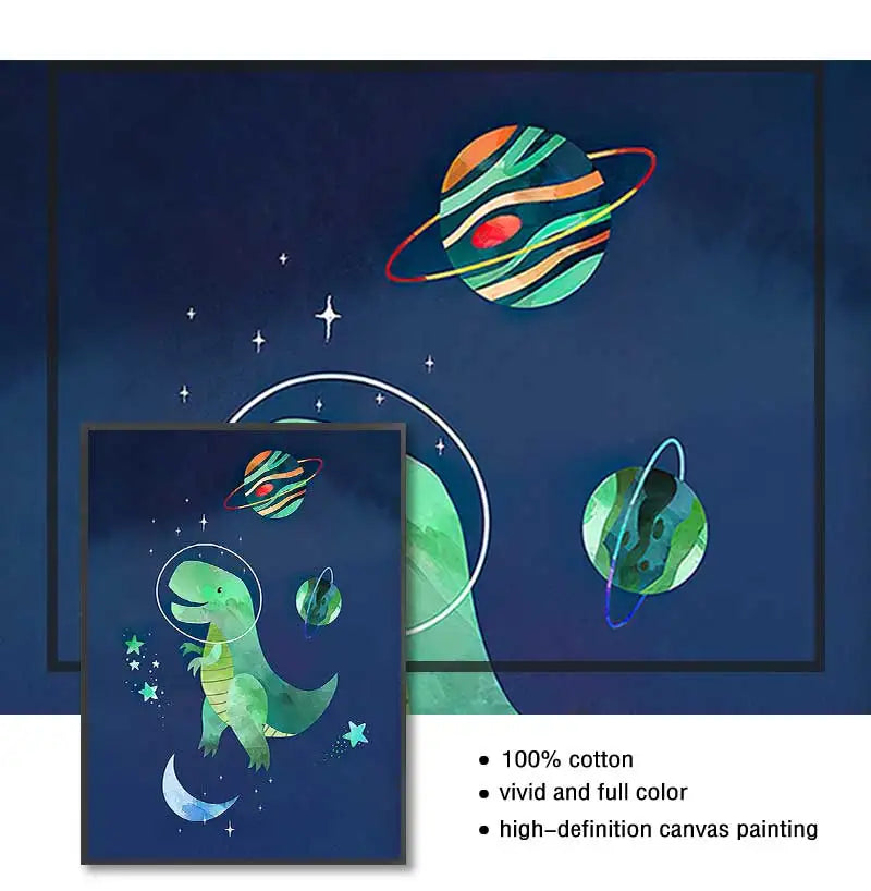 Nursery Wall Art Canvas Painting Nordic Posters And Prints Wall Pictures Baby Room study Decor Dinosaur Space Planet Alphabet Peaceful Pleasures Health and Wellness