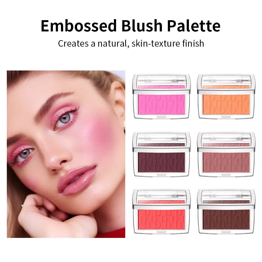 6 Colors Matte Embossed Blush Rosy Blusher Facial Blush Powder High Pigmented Pink Rouged For Cheeks Smooth Cosmetics Peaceful Pleasures Health and Wellness