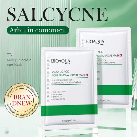 BIOAOUA Salicylic Acid Face Mask – Brightening & Firming 5PCS Anti-Acne Face Mask Oasis Select