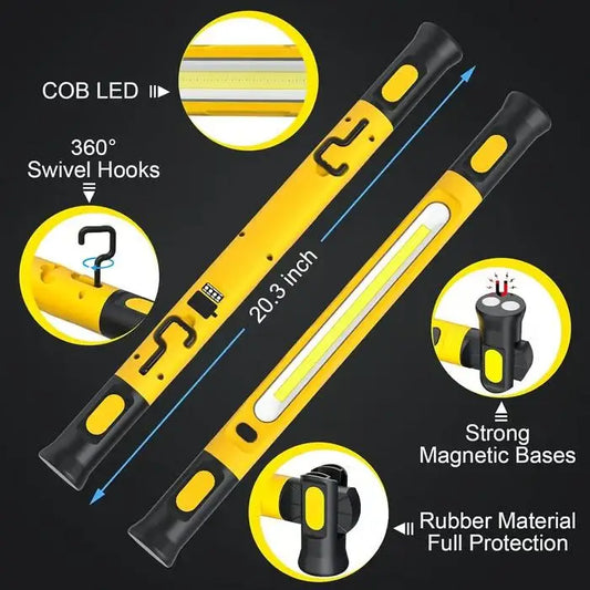 Under Hood Work Light Bar,3000LM LED Magnetic Light Bar with Hooks,5200mAh Cordless Rechargeable Hood Light for car repair Peaceful Pleasures Health and Wellness