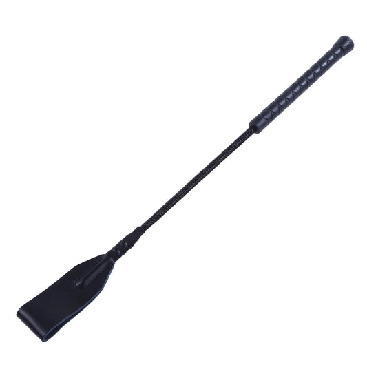Black Faux Leather Horse Whip Handmade Braided Riding Crop for Equestrian Racing Training Equipment High Quality Peaceful Pleasures Health and Wellness