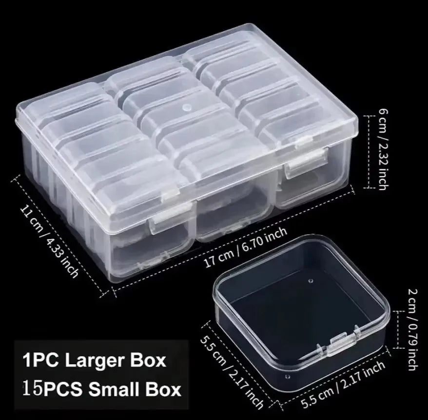 Organizer Box Small Beads Organizers and Storage Plastic Cases Mini Clear Storage Containers Boxes with Hinged Lid and Rectangl Peaceful Pleasures Health and Wellness 15gird