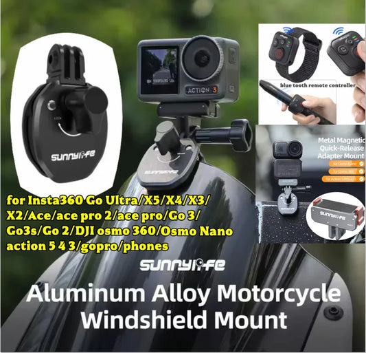 Motorcycle Windshield Mount for Insta360, GoPro & DJI Action Camera Windshield Mount Oasis Select