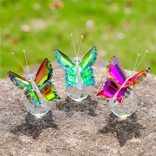 Crystal Handicrafts Three-Dimensional Butterfly Ornaments Souvenirs Small Gifts Creative Home Counter Tabletop Decoration Peaceful Pleasures Health and Wellness