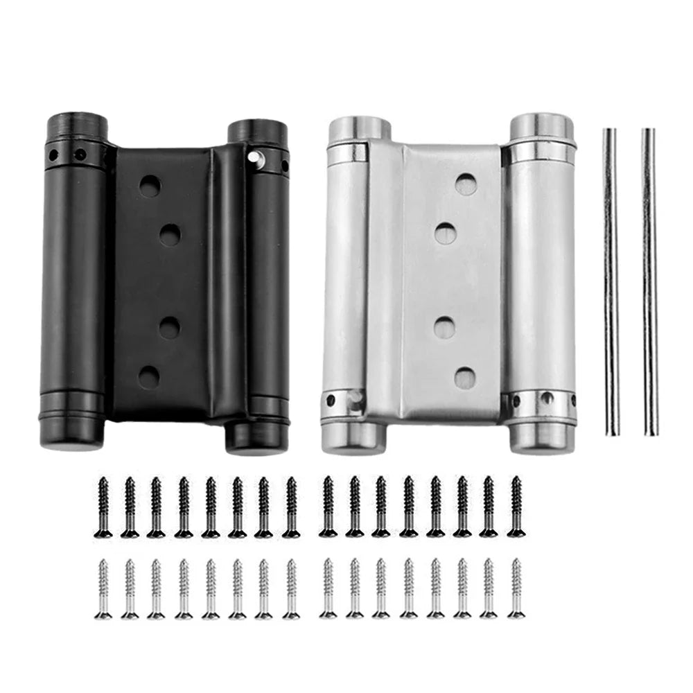 3-Inch Double Spring Hinges Stainless Steel Auto-Closing 2 Pack