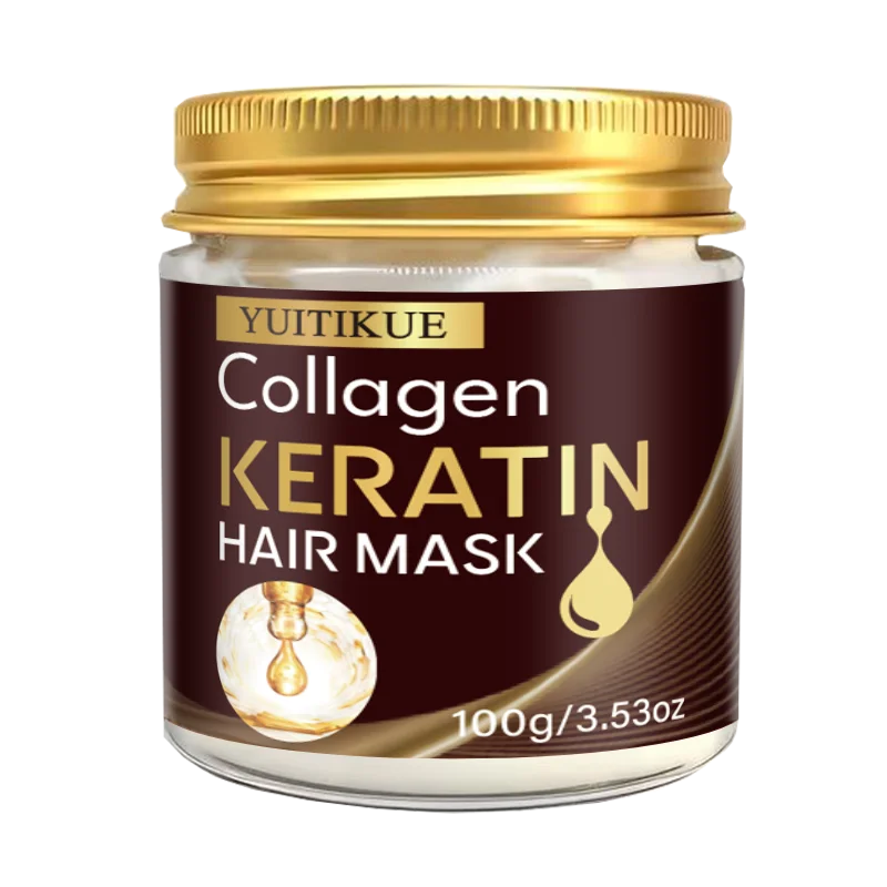 YUITIKUE Collagen Keratin Hair Mask 100g Deep Repair Treatment for Dry Damaged Hair & Split Ends Peaceful Pleasures Health and Wellness 1pc