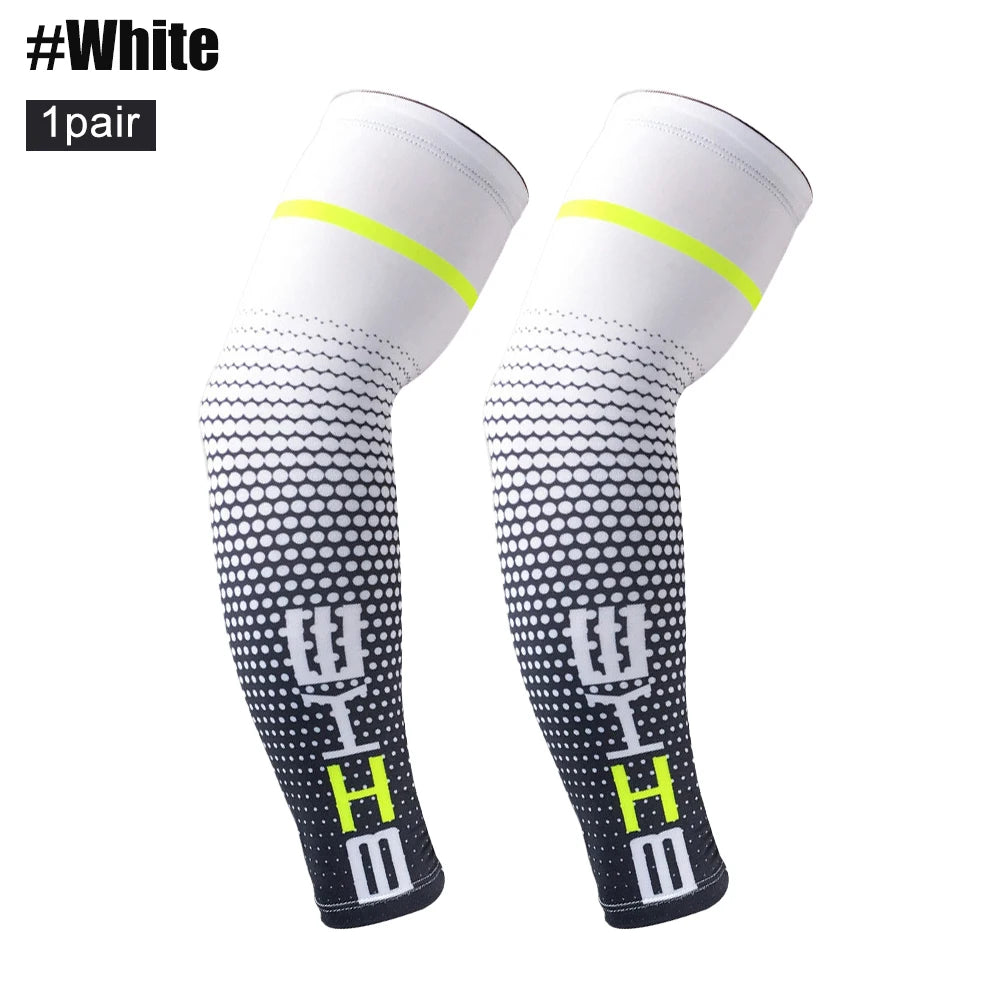 1Pair UV Block Cooling Arm Sleeves for Men & Women, Comfortable Sun Protection Arm Cover for Cycling, Hiking & Daily Wear Peaceful Pleasures Health and Wellness White-1Pair L