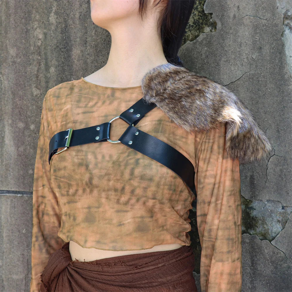 Medieval Renaiss Gladiator Leather Shoulder Armor Greek Barbarian