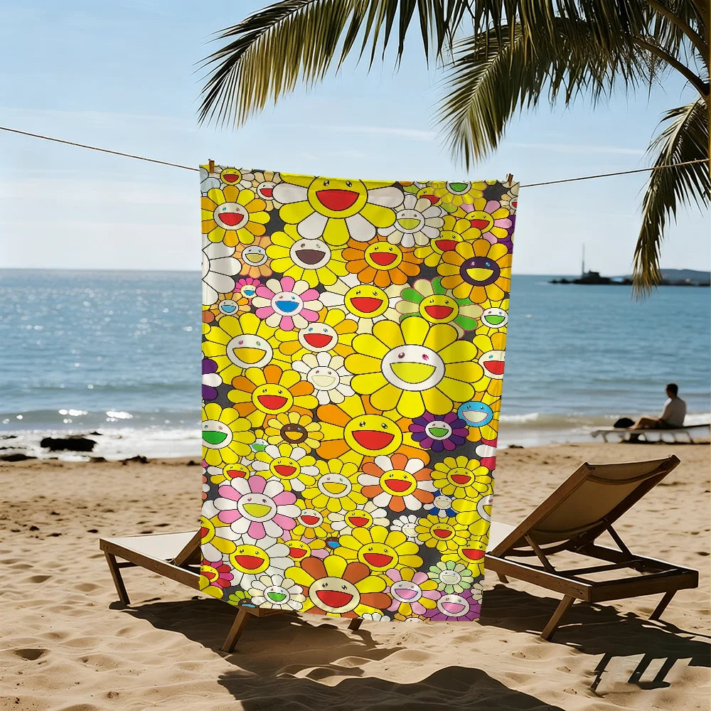 Murakami Art Quick-Dry Beach Towel | Soft Pool & Travel Towel Quick-Dry Beach Towel Peaceful Pleasures Health and Wellness