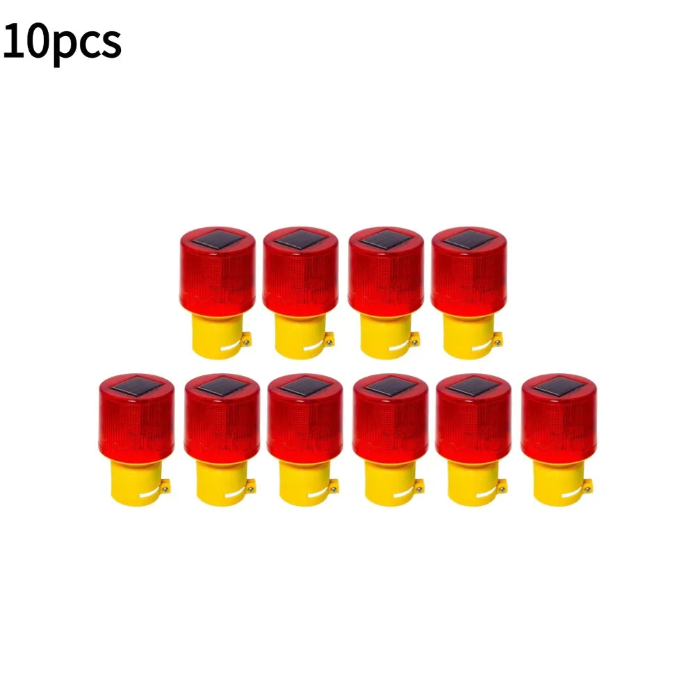 Solar LED Emergency Traffic Warning Light for Construction Peaceful Pleasures Health and Wellness 10pcs