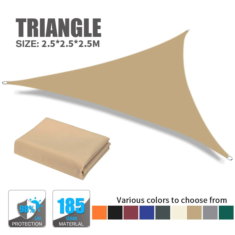 Triangle Sun Shade Sail 280 GSM 95% UV Block – Patio & Garden