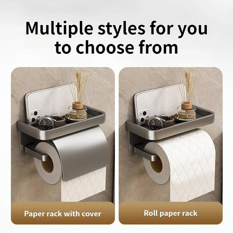 Aluminum Wall Mounted Toilet Paper Holder – Waterproof & Rust-Proof