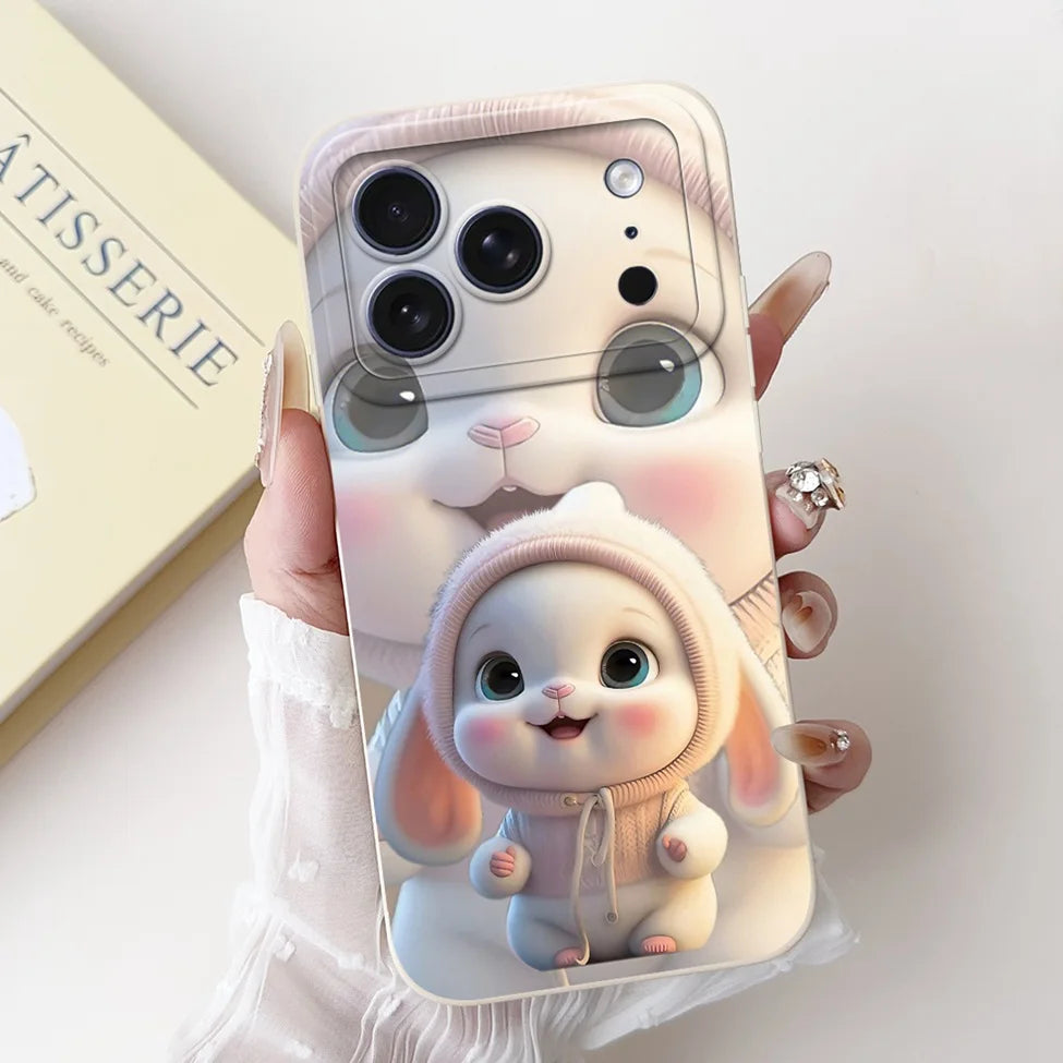 iPhone 17 Pro Silicone Case | Cute Kawaii Floral Painted Cover