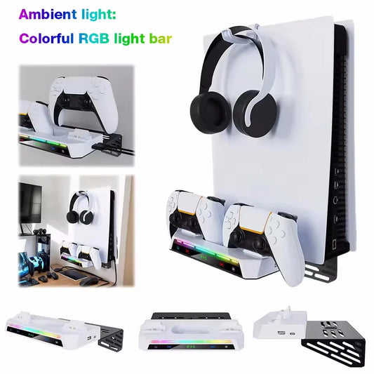 PS5 Wall Mount Stand | Dual Controller Charger & RGB Lights PS5 Wall Mount Stand Oasis Select