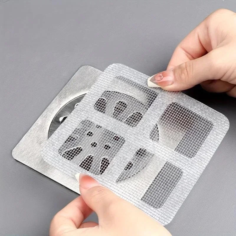 10-Pack Disposable Shower Drain Hair Catcher Mesh Covers