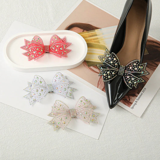 Shoe Clip Flower Bow DIY Detachable Shoe Accessories for Heels Flats French Style Diamante Decor for Hat Hair Band Dress Peaceful Pleasures Health and Wellness