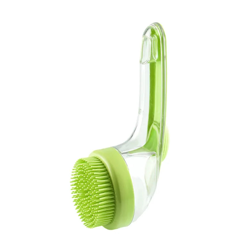 Long Handle Silicone Pet Bathing Brush for Dogs & Cats Pet Grooming Brush Peaceful Pleasures Health and Wellness Green bath