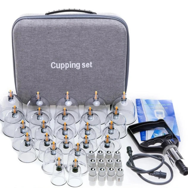 Cupping Relax Set Multiple Sizes of Vacuum Cups with Hand Pump and Detailed Cupping Manual Massage Cupping Set for Massage Peaceful Pleasures Health and Wellness