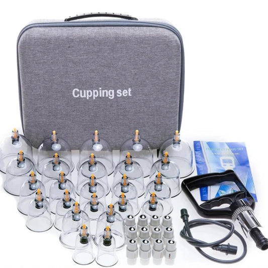 Cupping Relax Set Multiple Sizes of Vacuum Cups with Hand Pump and Detailed Cupping Manual Massage Cupping Set for Massage Peaceful Pleasures Health and Wellness
