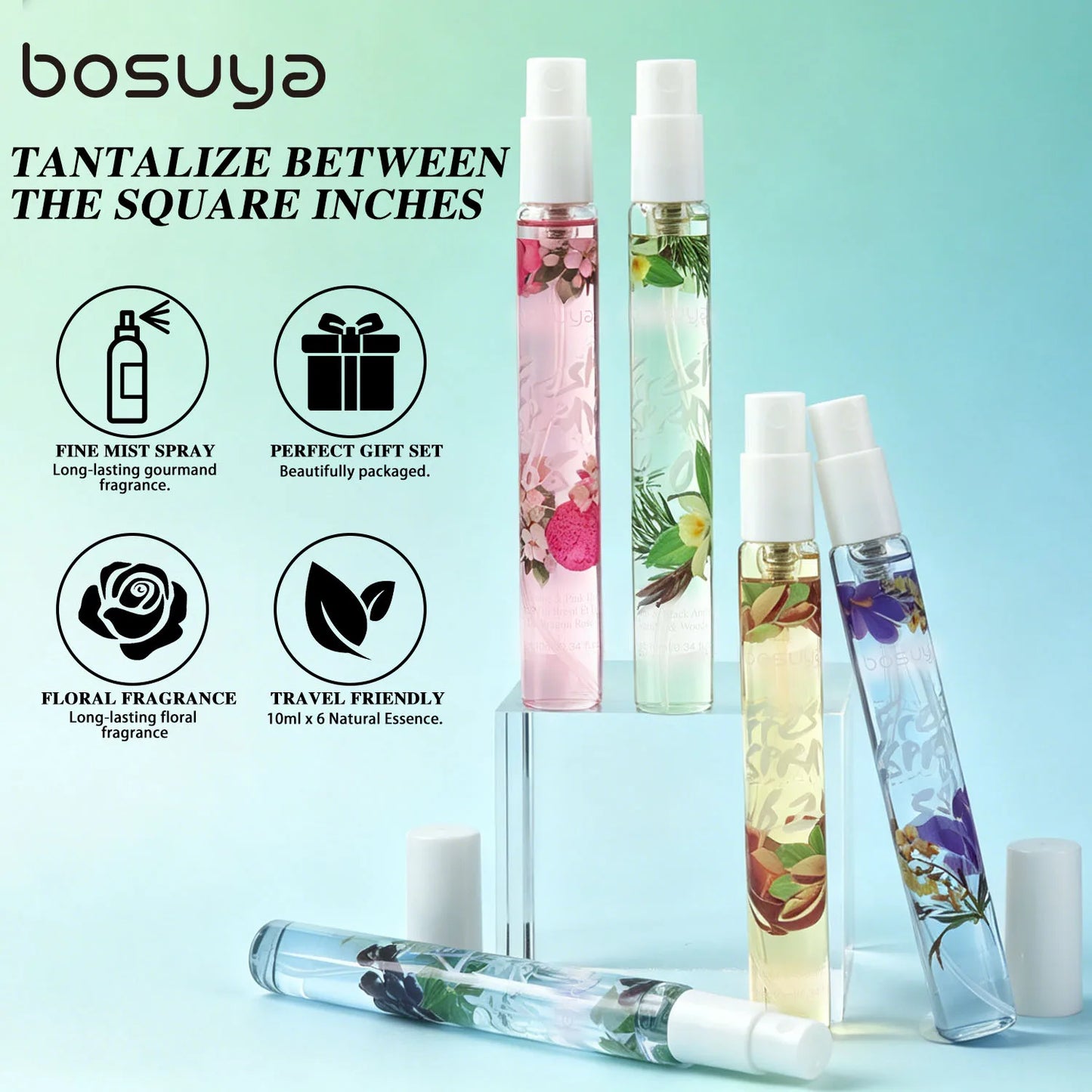 5-Piece Floral & Fruity Perfume Gift Set – Alcohol Free, Unisex