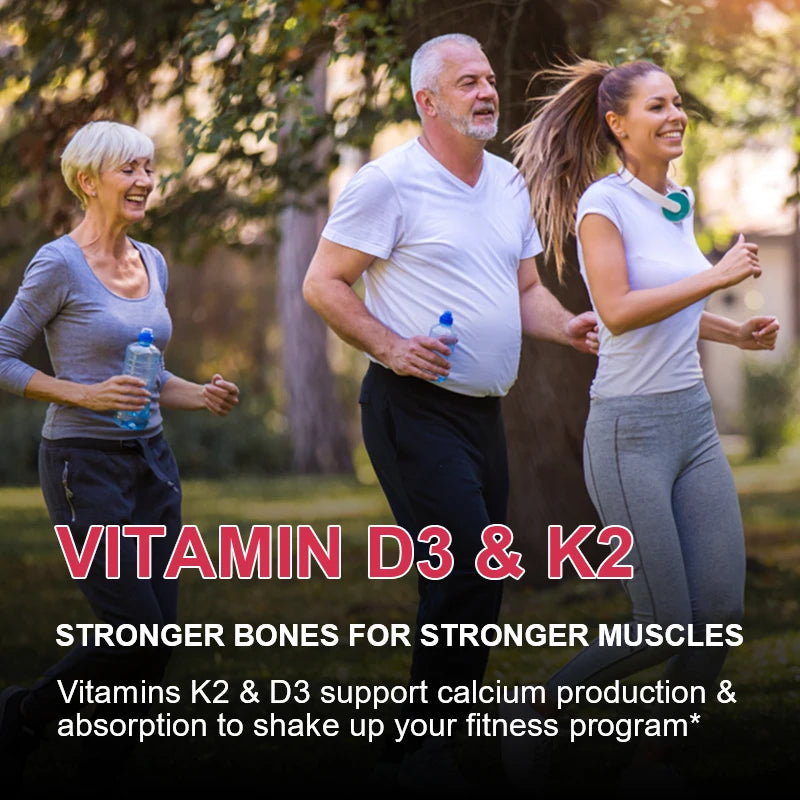 Vitamin D3 + K2 Gummies – 60ct Bone & Muscle Support Dietary Supplement Peaceful Pleasures Health and Wellness